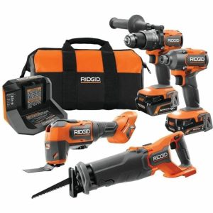 18V Brushless Cordless 4-Tool Combo Kit, 18V Charger, And Tool Bag Power Tool Kits