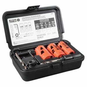 3-Piece Electrician’s Hole Saw Kit With Arbor Hole Saw & Boring Accessories