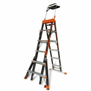 375 Lb Rated Adjustable Step Ladder  Air Deck Included Ladders