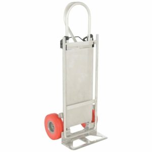 500 Lb Capacity Silver Hand Truck With Folding Platform And Red Wheel Carts & Trucks