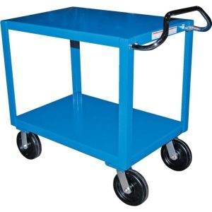 Blue 2-Shelf Ergo Handle Steel Service Cart 24 X 48″ Carts & Trucks