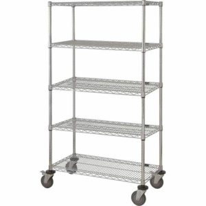 Chrome Wire 5 Shelf Mobile Cart 24Wx48Lx69H Inch Carts & Trucks