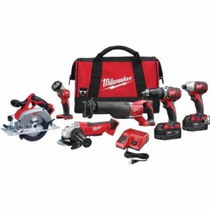 M18 18V Lithium-Ion Cordless Combo Tool Kit 6-Tool With Two 3.0 Ah Bat Power Tool Kits