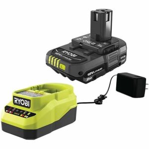 One+ 18V Lithium-Ion 2.0Ah Compact Battery And Charger Starter Kit Batteries & Chargers