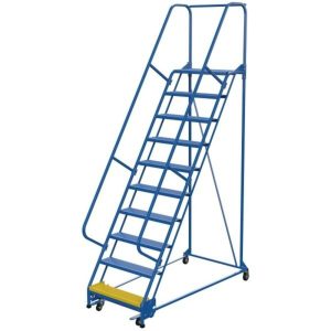 Perforated 10-Step Portable Warehouse Ladder 75.13 X 38.94″ Ladders