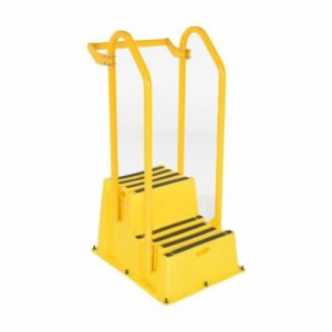 Step Poly Nestable 2 Step Yellow With Hand And Back Rails Ladders & Accessories