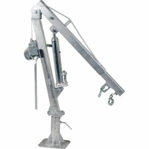 Telescoping Galvanized Winch Operated Truck Jib Crane – 1,000 Pounds Material Handling