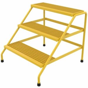 Yellow 3-Step Wide Welded Aluminum Step Stand 34.56 X 32.81″ Ladders & Accessories