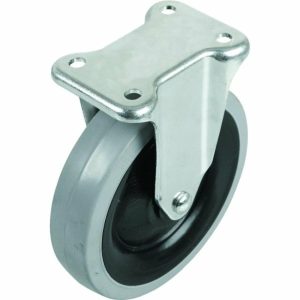 6″ Rubber Gray Non-Marking Wheel Rigid Caster Material Handling